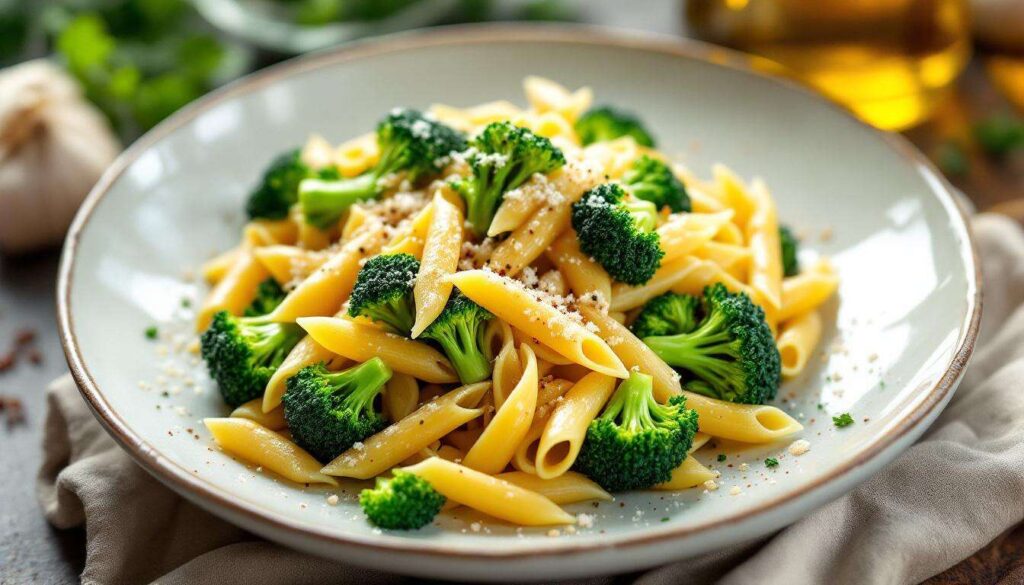 Postny obiad w 20 minut: makaron z brokułami i czosnkiem, który robi się praktycznie sam