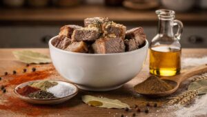 Zanim mięso trafi do gulaszu, marynuję je w tradycyjnej przyprawie naszych babć. Nie ma problemów z ciężkością po posiłku