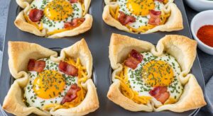 Śniadaniowe miseczki z jajkiem serwuję w każdy weekend. Znikają ze stołu w ekspresowym tempie